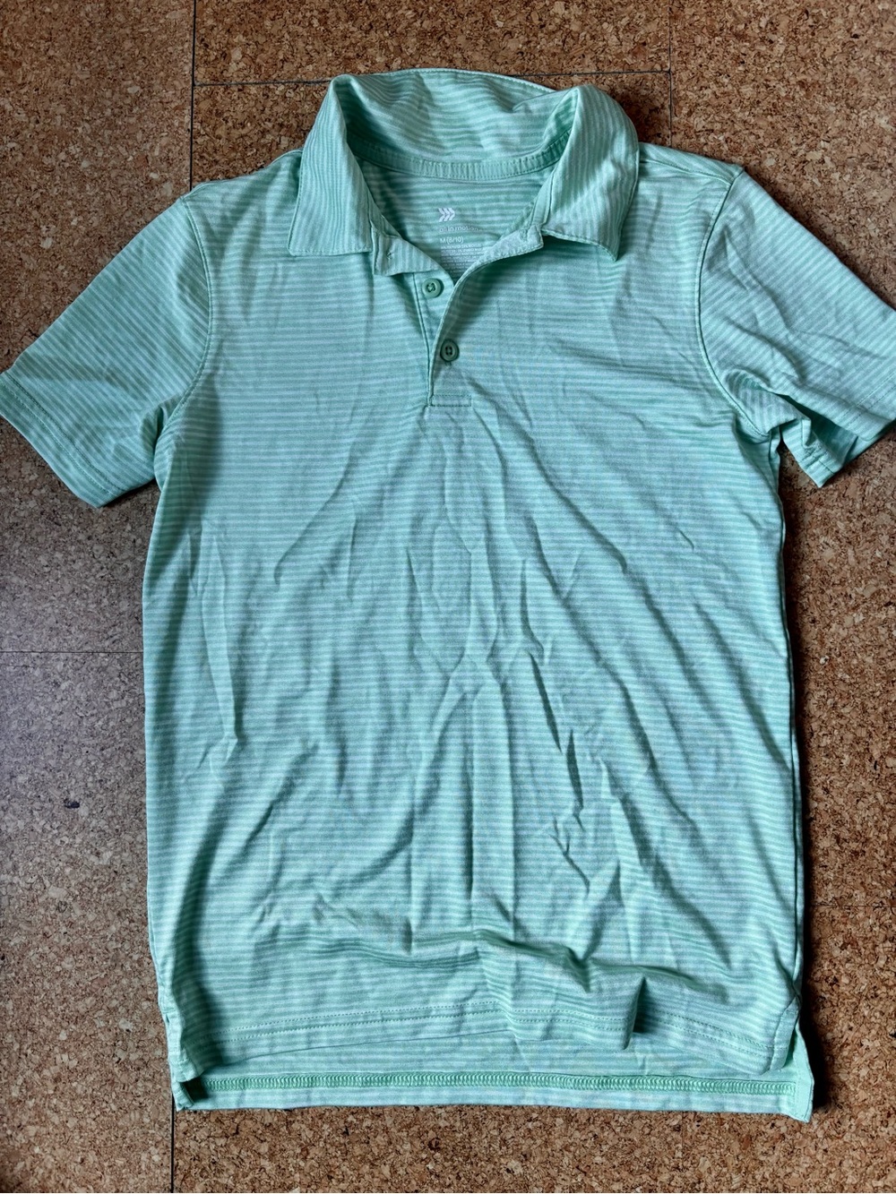 Boy's medium Mint Green Short Sleeve performance Polo Shirt